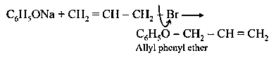Question diagram: Allyl phenyl ether can be prepared by heating :