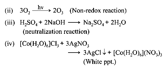 Question diagram: The redox reaction among the following is