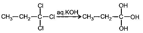 Question diagram: The major product formed when 1, 1, 1- trichloropropane is t