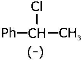 Question diagram: A solution of ( - ) 1 - chloro - 1 - phenylethane in toluene