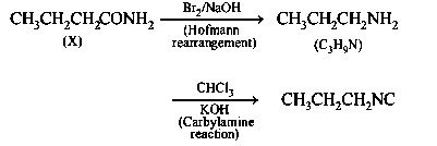 Question diagram: A compound 'X' on treatment with Br / NaOH , provi