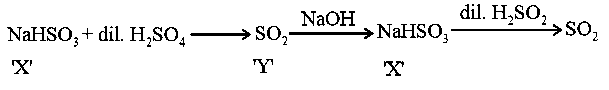 Question diagram: Reaction of an inorganic sulphite X with dilute H 2 SO 4 gen
