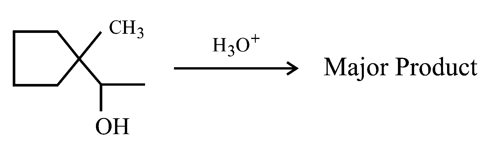Question diagram: Find out the major product for the following reaction