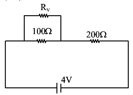 Question diagram: Two resistance of 100 Ω and 200 Ω are connected in series wi