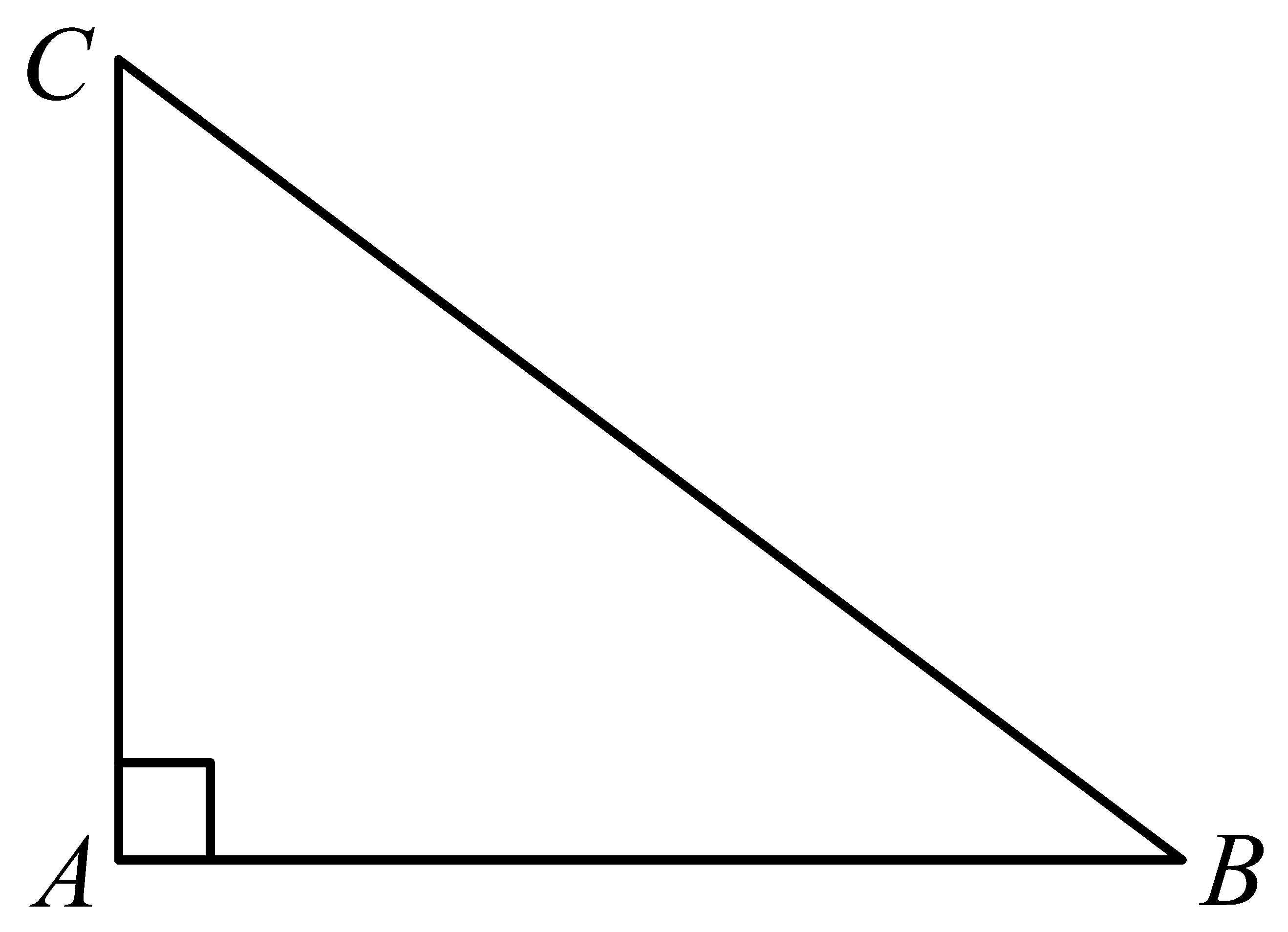 Question diagram: In a triangle A B C , right angle at vertex A , if the posit