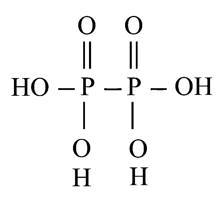 Question diagram: The oxidation sate of phosphorus in hypophosphoric acid is