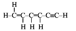 Question diagram: The sum of sigma ( σ ) and pi ( π ) bonds in Hex-1,3-dien-5-