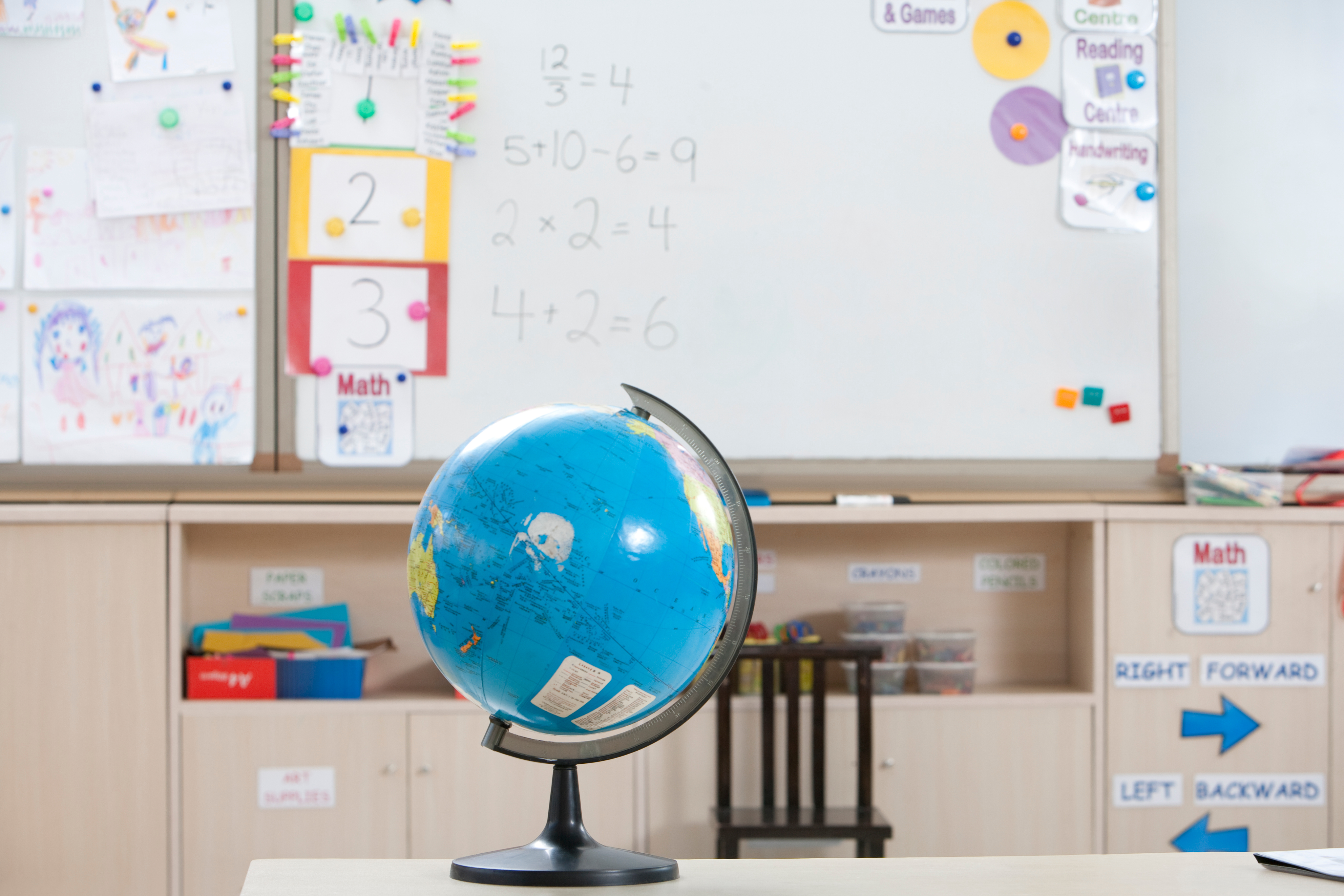Students learning in a classroom