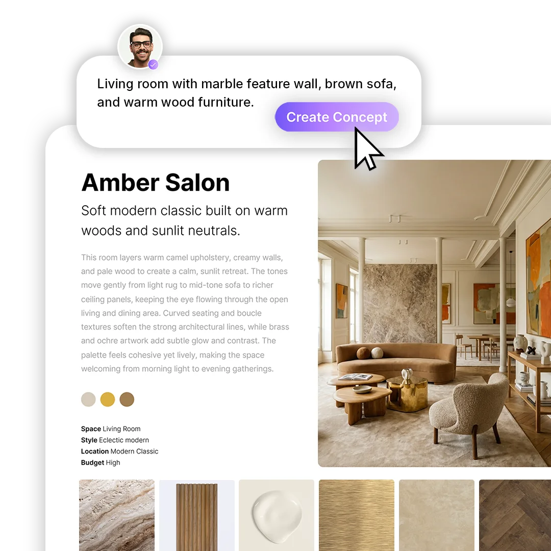 Generating an interior concept in MattoBoard