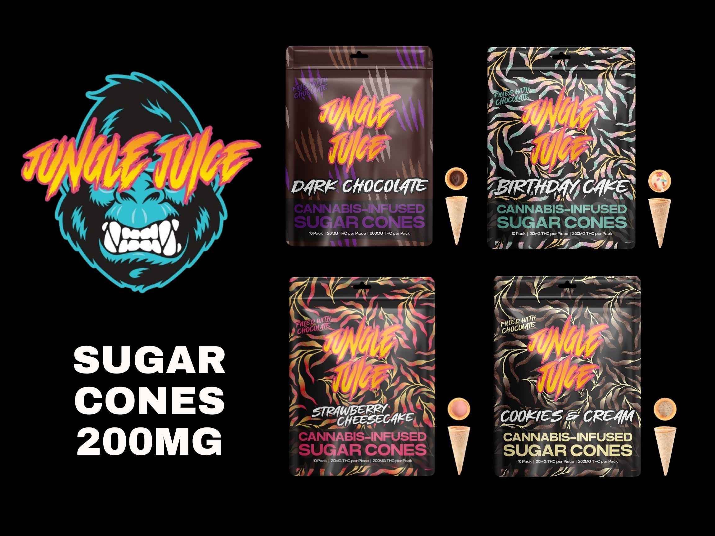 25% OFF - Jungle Juice 200mg Sugar Cones