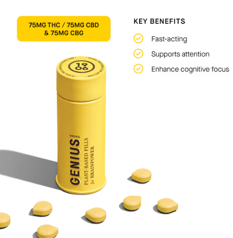 1906 Tablets - Genius 1:1 (2.5mg CBD:2.5 mg THC) - 30pk/75mg