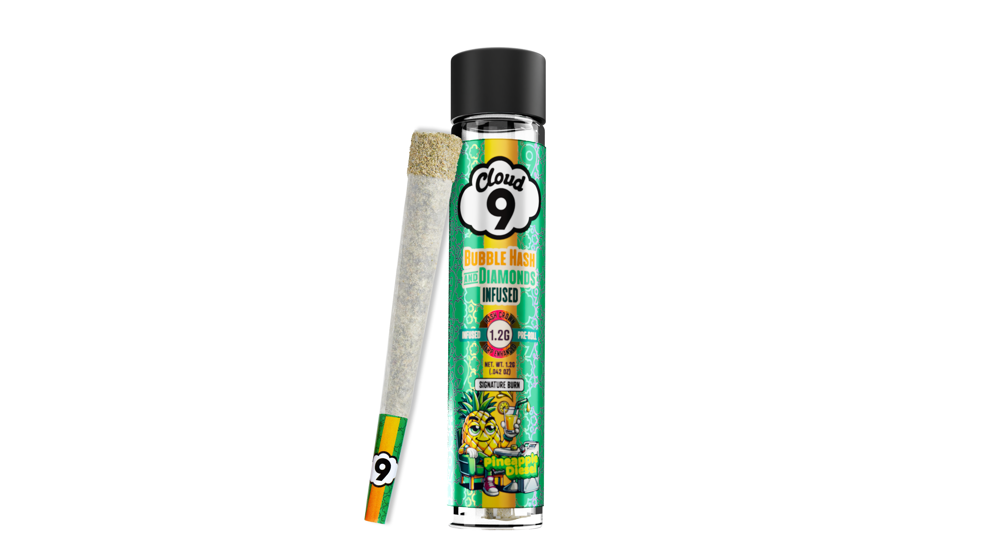 Cloud 9 - Pineapple Diesel Bubble Hash and Diamond Infused Pre-Roll 1.2g