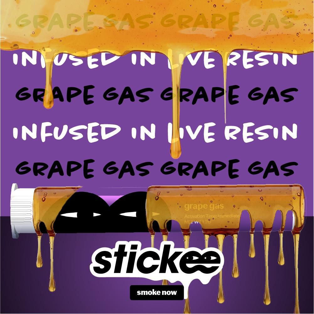 Stickee - Grape Gas Live Resin Infused Pre-Roll 1.2g