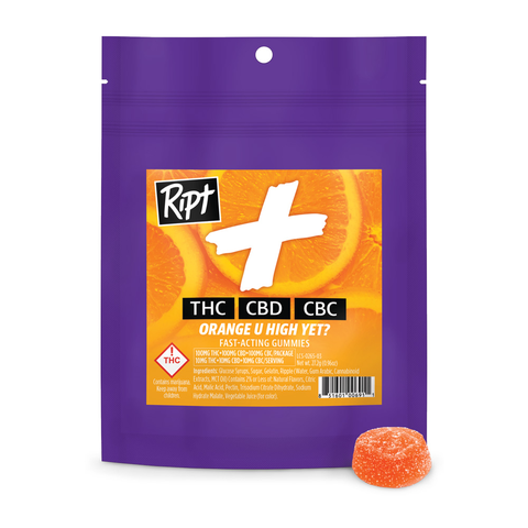 Ripple Ript Plus Gummies | Orange U High Yet? CBD:CBC 100mg Rec