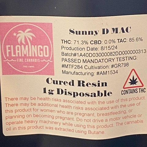 Flamingo - Sunny D x MAC Cured Resin 1g Disposable