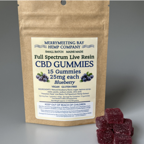 Real Fruit Gummies -Blueberry 375mg CBD 15 pieces/25 mg. per piece