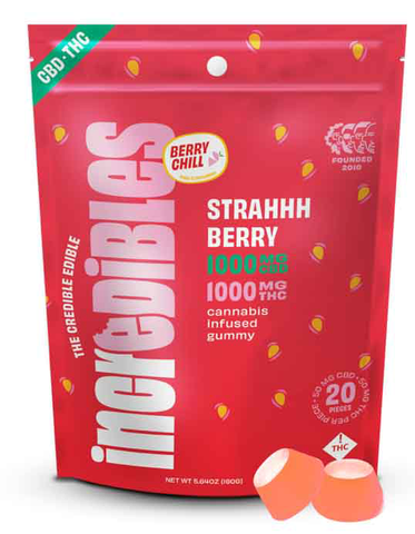 Incredibles: 1000:1000mg Strahhhberry Gummy