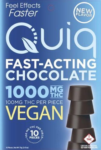 QUIQ - 1000mg CHOCOLATE 10PK - FAST ACTING VEGAN PUCKS