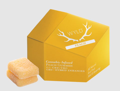WYLD - Peach 2:1 CBD:THC Gummies - 50mg THC:100mg CBD - 10pk