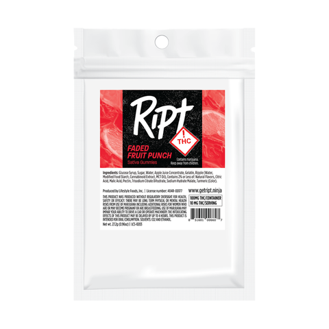 Ripple Ript Gummies | Faded Fruit Punch 100mg Rec