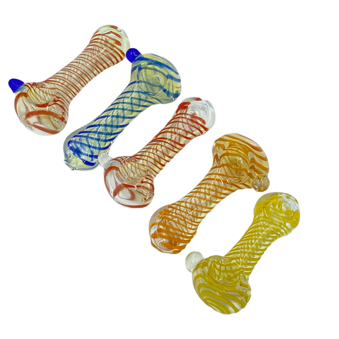 LUVBUDS - 3.5" ASSORTED - FUMED SWIRL PIPE