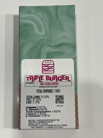 Triple Burger .5g Rosin Disposable