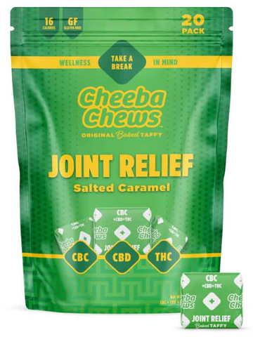 Cheeba Chews Wax Wrap - 20-Pack Joint Relief Salted Caramel Taffy | 500mg CBC : 300mg CBD : 250mg THC