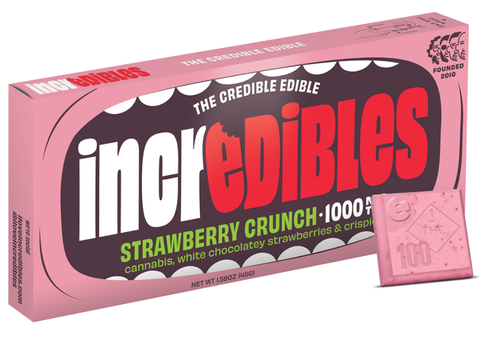 INCREDIBLES - 1000mg STRAWBERRY CRUNCH BAR - Incredibles Strawberry Crunch 10pc Bar 1000mg