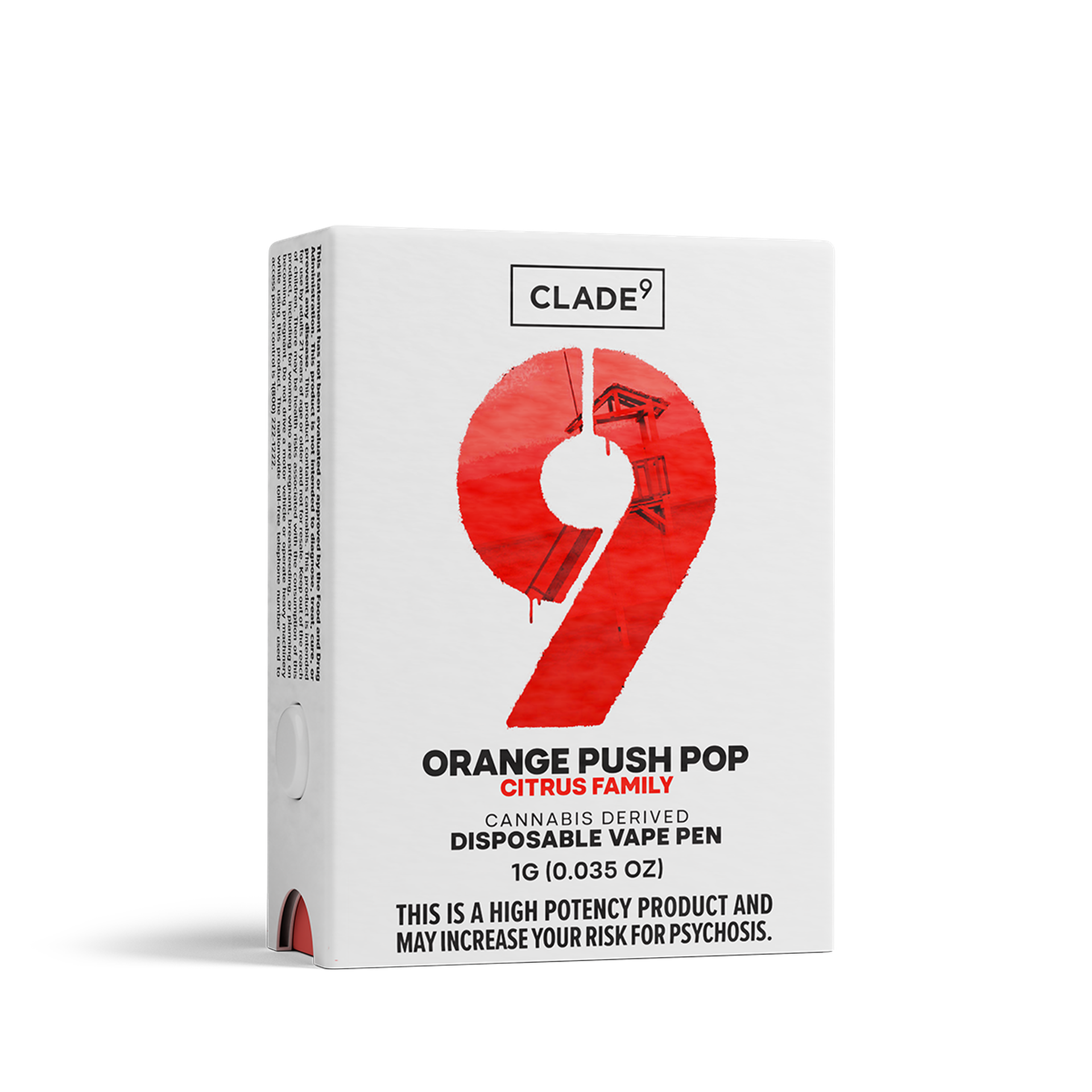 Orange Push Pop Disposable Vape- 1g