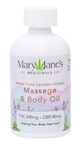 Mary Jane’s Massage & Body Oil 4oz. - 240mg THC/80mg CBD
