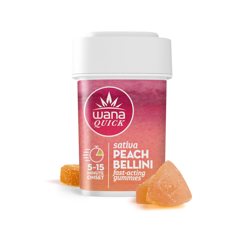 Wana Quick Gummies | Sativa Peach Bellini 100mg Rec
