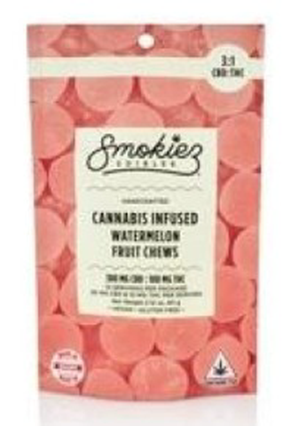 Watermelon CBD:THC 3:1 Fruit Chews - Smokiez - Edibles