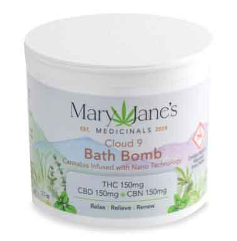 Mary Jan’s Cloud 9 Cannabis-Infused Bath Bomb 150mg THC/150mg CBD/150mg CBN