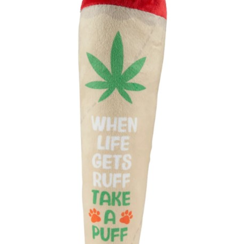 Stoned Puppy Plush Squeaky Dog Toy - Joint