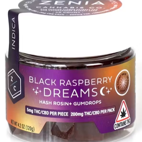 Zenia - Black Raspberry Dreams Hash Rosin Gumdrops 200mg (Pack of 40)