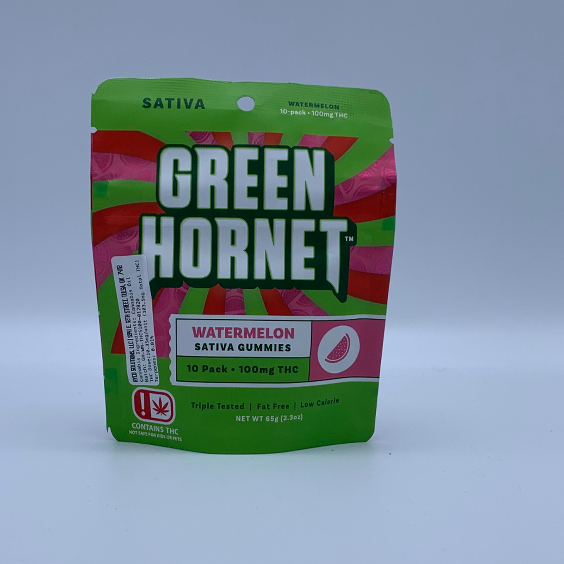 Green Hornet - Watermelon 100mg Sativa Gummies