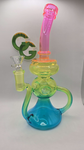 Canna Style Neon Rainbow UV Reactive Recycler Bong