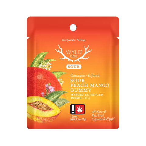 SOUR PEACH MANGO GUMMY | HYBRID ENHANCED |100MG TOTAL | 1 GUMMY