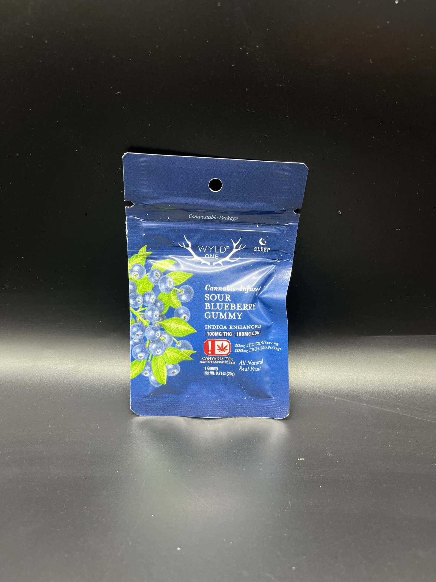 Wyld - Sour Blueberry Single 100mg 1:1 (THC:CBN)