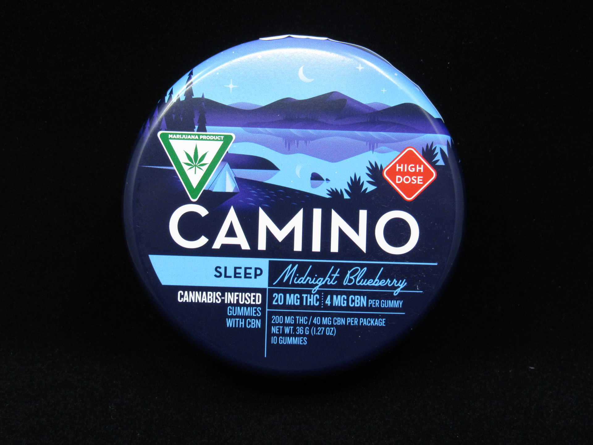 Midnight Blueberry 200mg + CBN Gummies | Camino