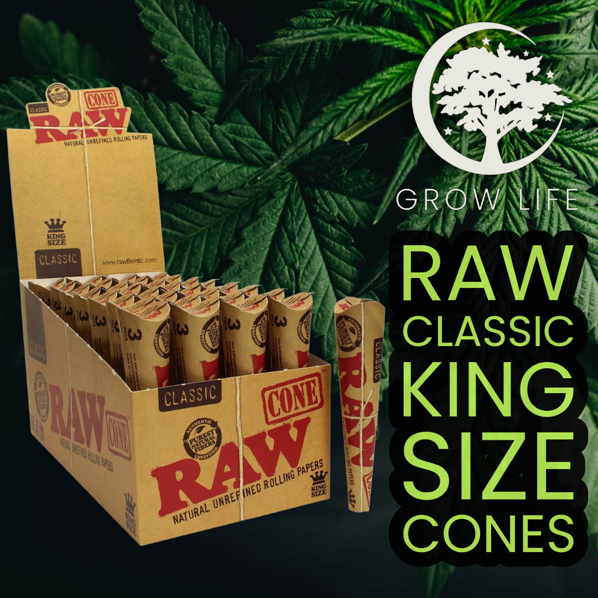 Raw King Size Cone 3pk