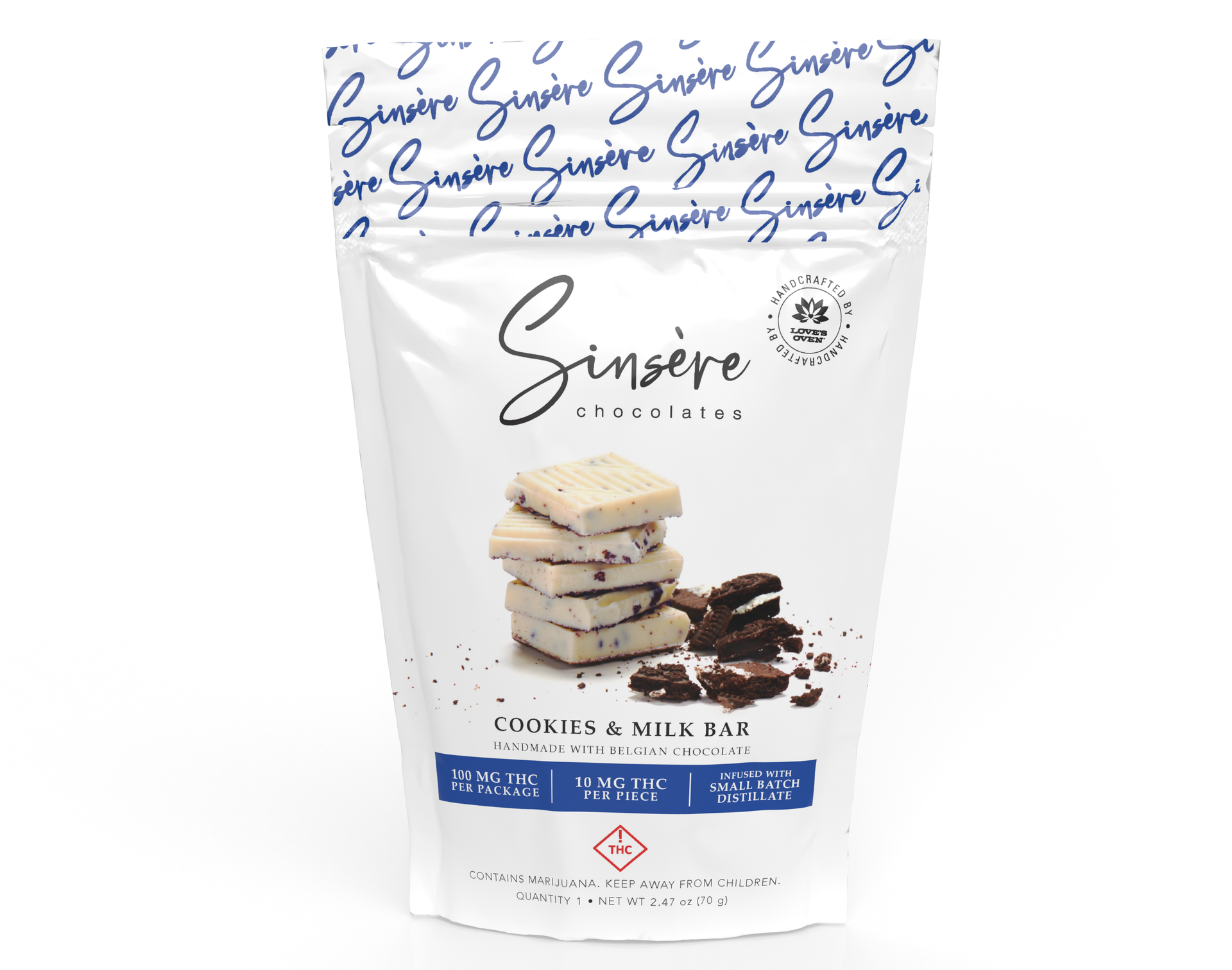 Sinsere|Cookies and Milk Bar|Chocolate|100mg