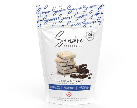 Sinsere|Cookies and Milk Bar|Chocolate|100mg