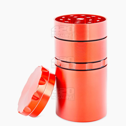 Multi Compartment Metal Grinder w/catcher RED