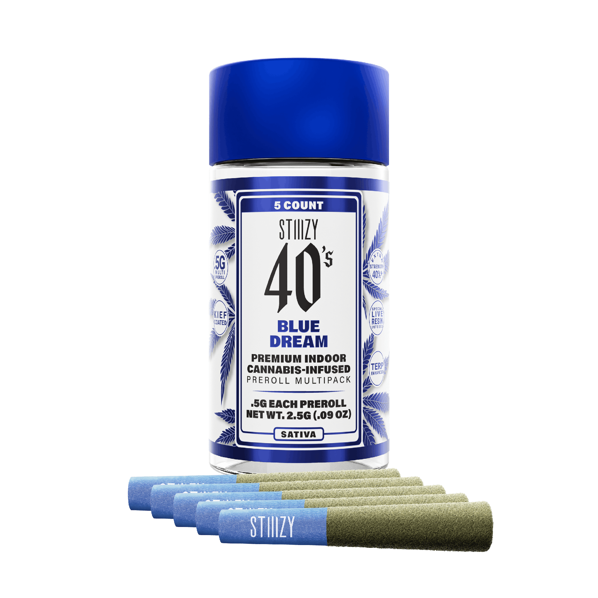 STIIIZY Infused Joint 5 Pack Blue Dream Sativa 2.5g