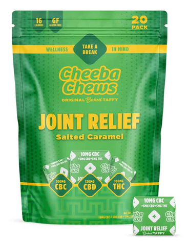 Cheeba Chews Wax Wrap - 20-Pack Joint Relief Salted Caramel Taffy | 200mg CBC : 120mg CBD : 100mg THC