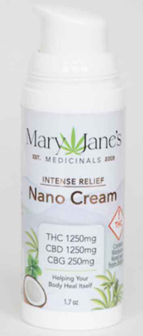 Mary Jane’s Nano Cream 1.7oz 1250mg THC/1250mg CBD/250mg CBG