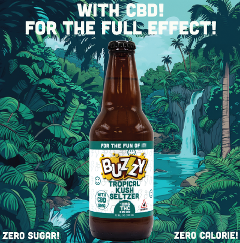 Tropical Kush Seltzer - Buzzy - Edibles - 10mg THC: 5mg CBD