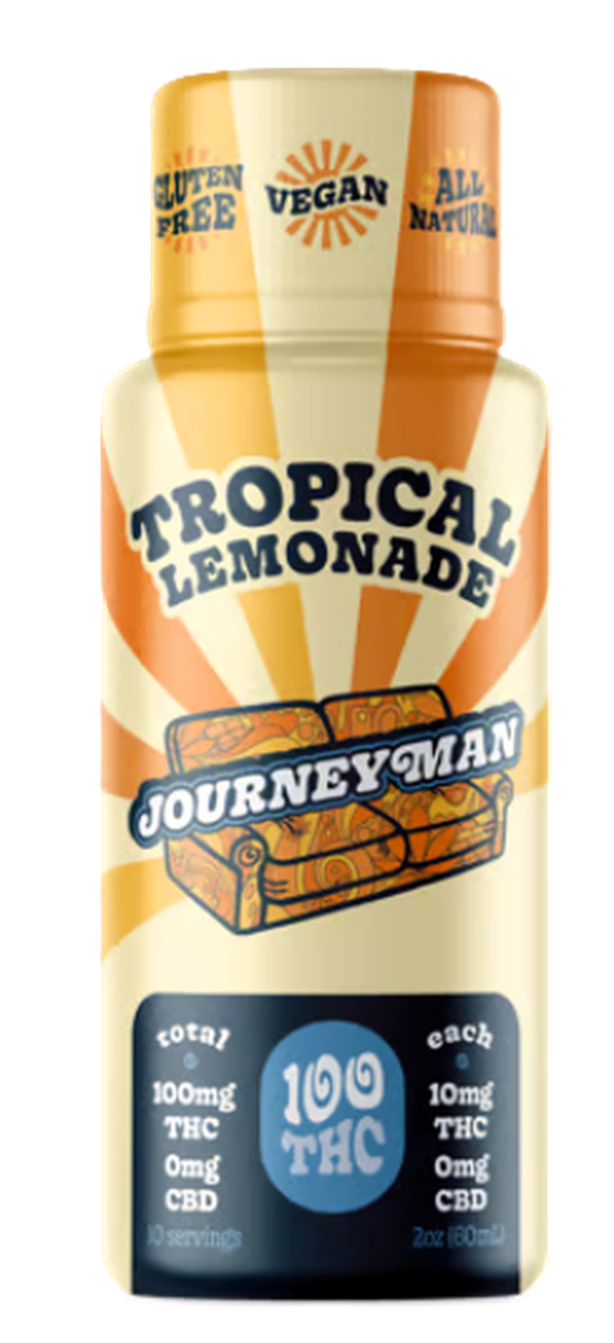 LEMONADE SHOT | TROPICAL LEMONADE | DISTILLATE | 100MG TOTAL | 2OZ