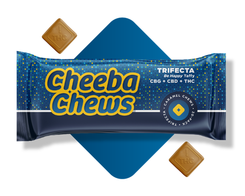 CHEEBA CHEWS - TRIFECTA CARAMEL TAFFY - 250THC/250CBG/250CBD